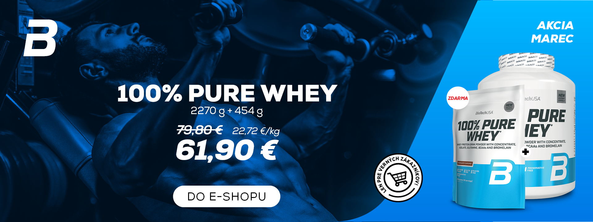 Március - 100% Pure Whey 2270g  + 100% Pure Whey 454 g