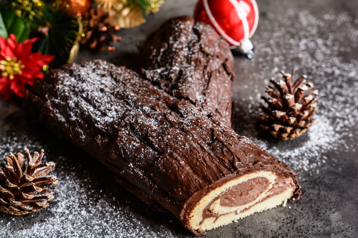 Buche de Noel - traditional French Christmas cake